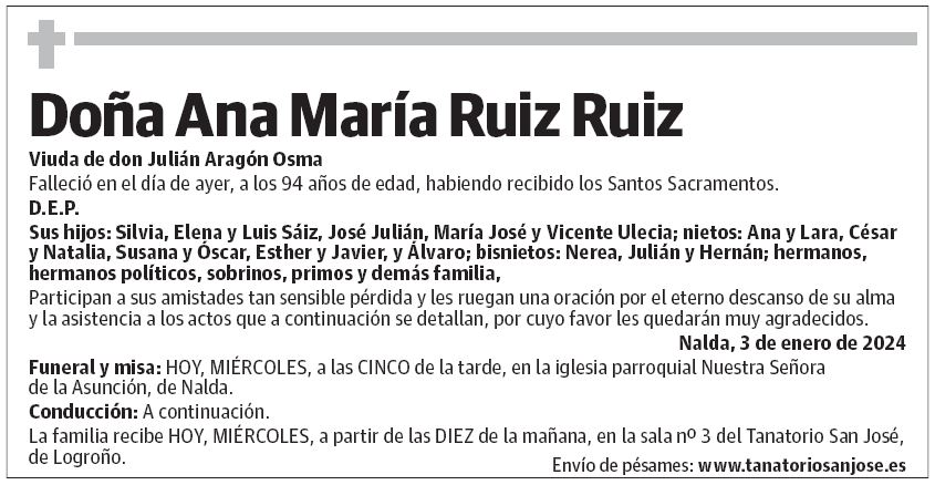 Doña Ana María Ruiz Ruiz