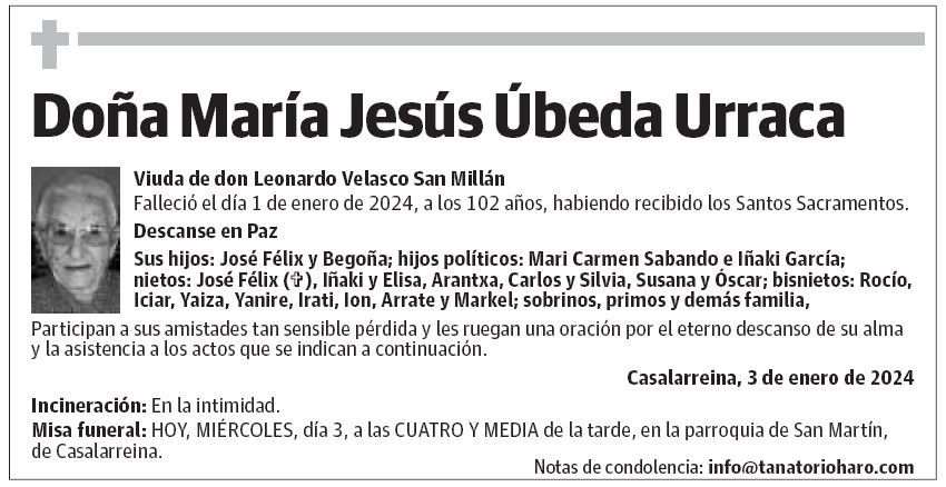 Doña María Jesús Úbeda Urraca
