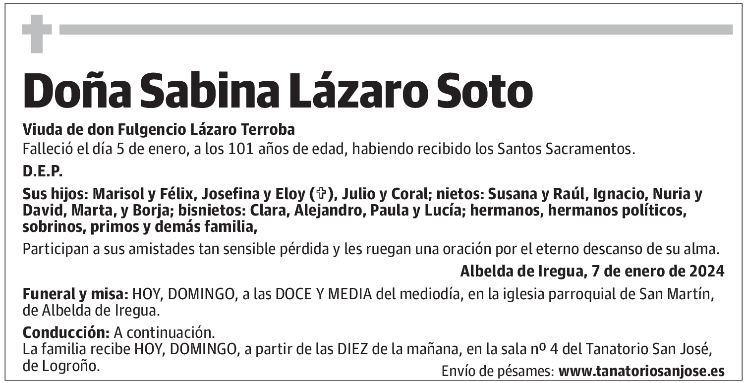 Doña Sabina Lázaro Soto