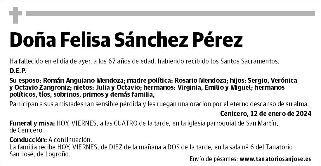 Doña Felisa Sánchez Pérez