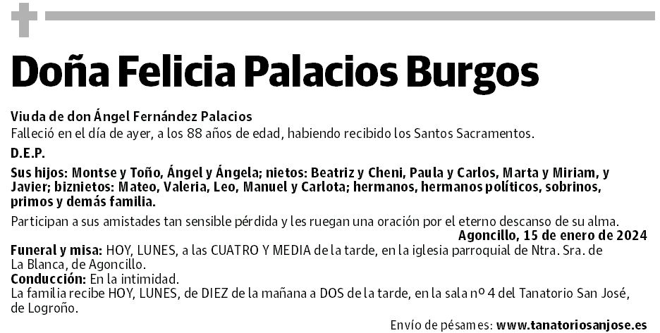 Doña Felicia Palacios Burgos