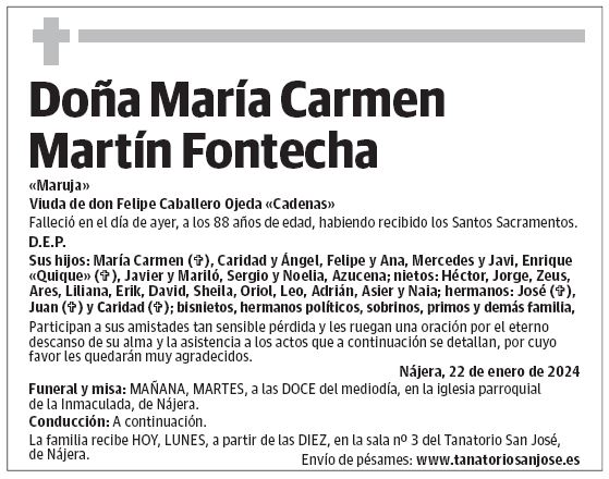 Doña María Carmen Martín Fontecha