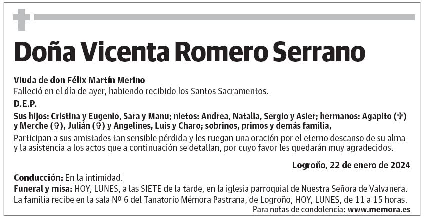 Doña Vicenta Romero Serrano