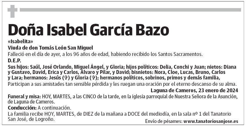 Doña Isabel García Bazo
