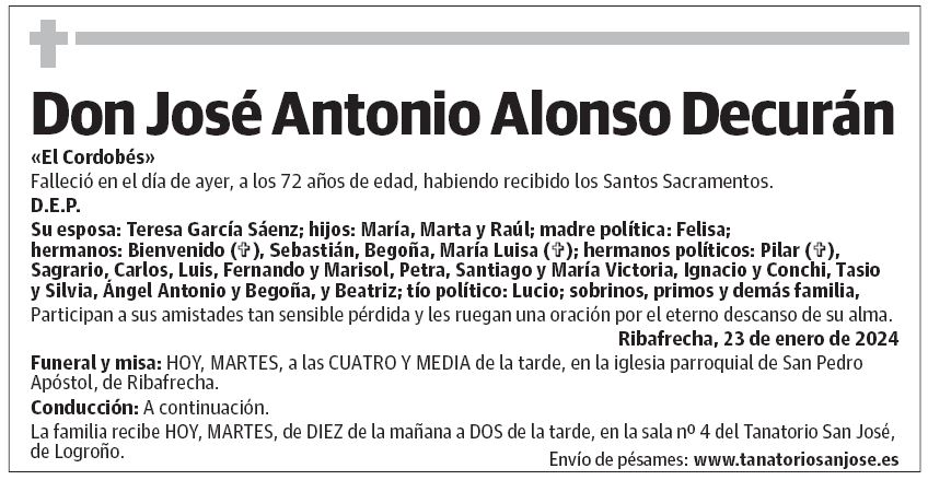 Don José Antonio Alonso Decurán