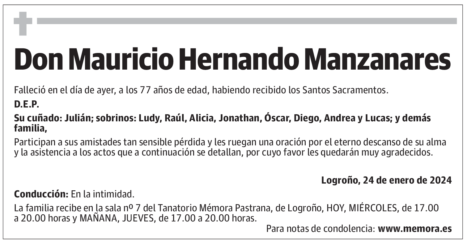 Don Mauricio Hernando Manzanares
