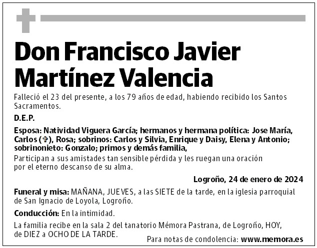 Don Francisco Javier Martínez Valencia