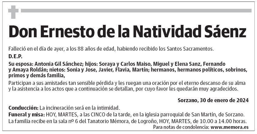Don Ernesto de la Natividad Sáenz