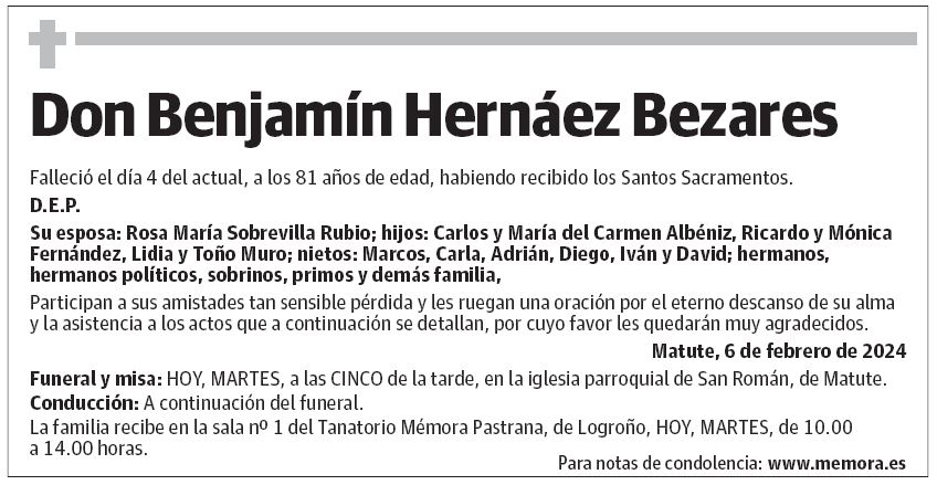 Don Benjamín Hernáez Bezares
