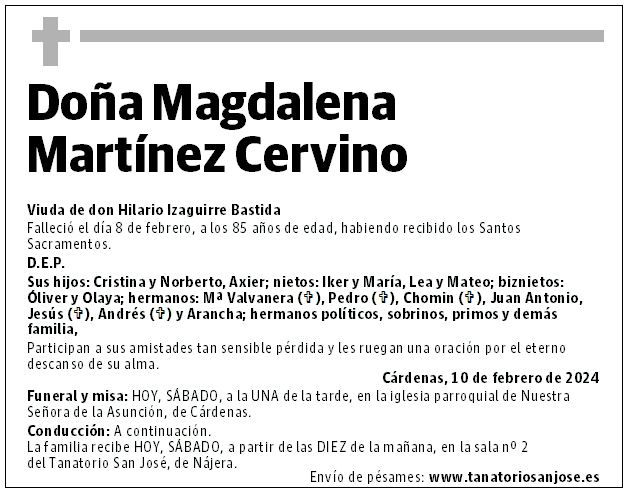 Doña Magdalena Martínez Cervino