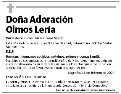 Doña Adoración Olmos Lería