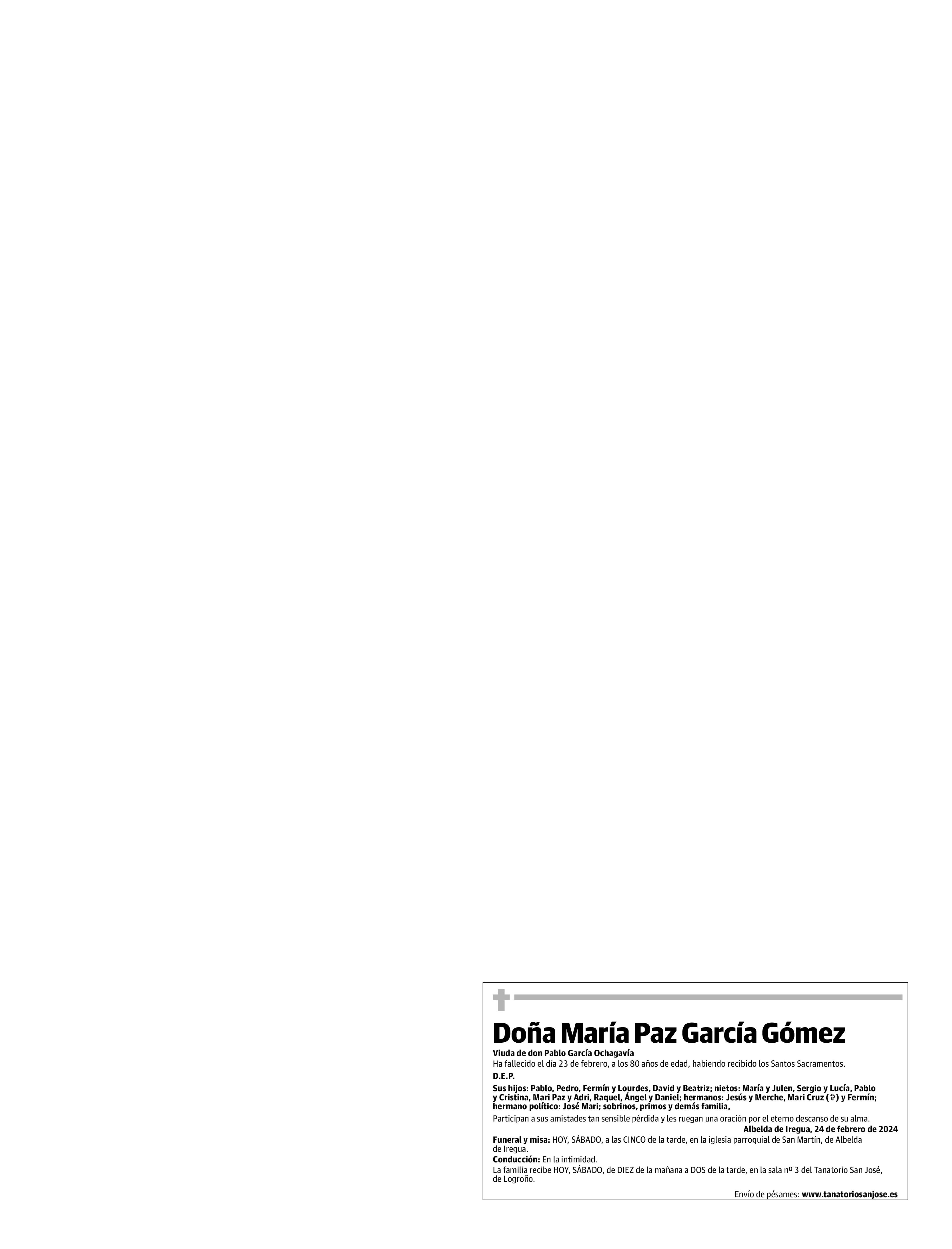Doña María Paz García Gómez