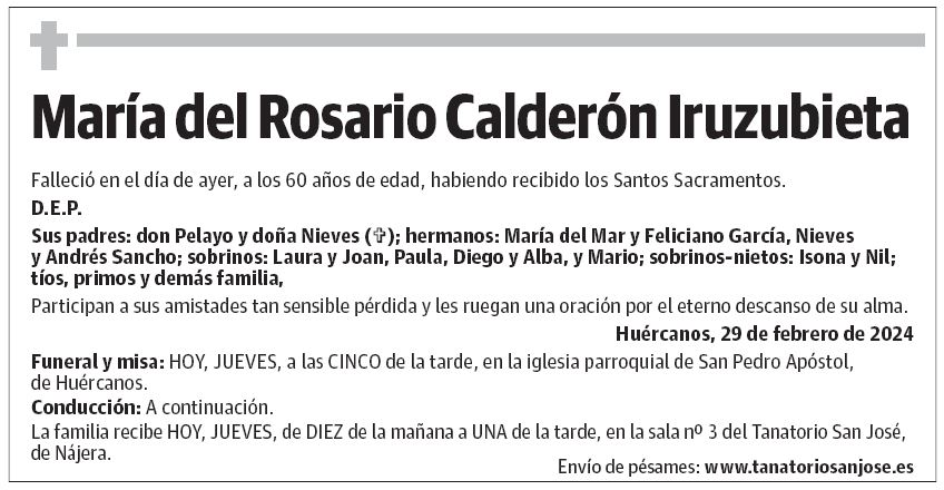 María del Rosario Calderón Iruzubieta