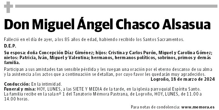 Don Miguel Ángel Chasco Alsasua