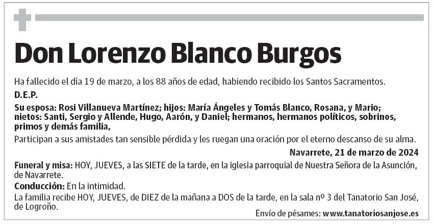 Don Lorenzo Blanco Burgos