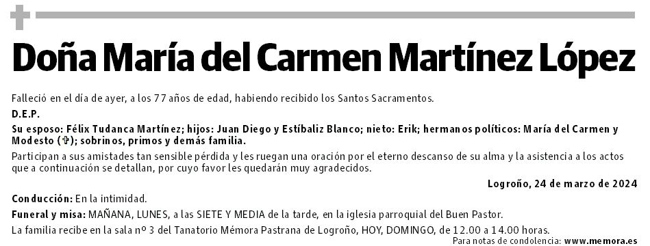 Doña María del Carmen Martínez López