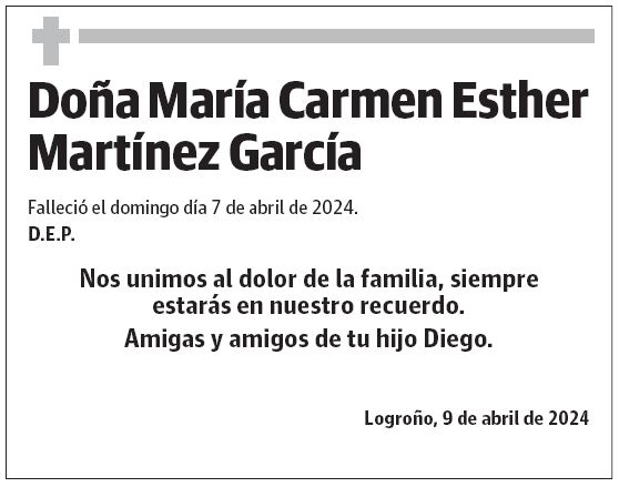 Doña María Carmen Esther Martínez García