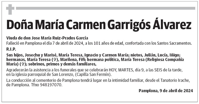 Doña María Carmen Garrigós Álvarez