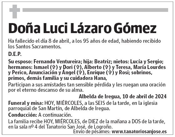 Doña Luci Lázaro Gómez