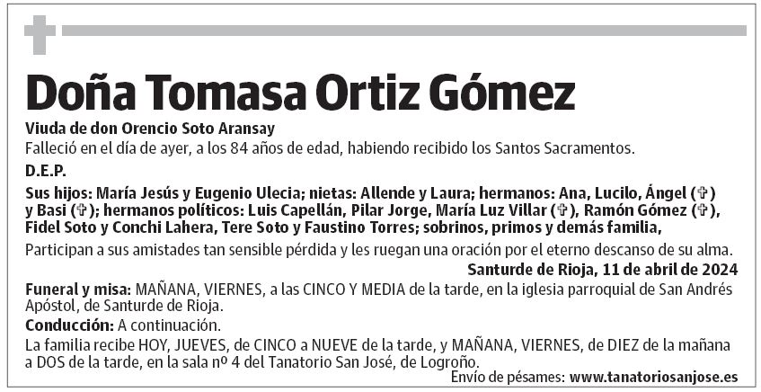 Doña Tomasa Ortiz Gómez