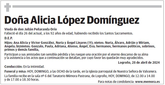 Doña Alicia López Domínguez
