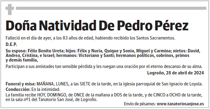 Doña Natividad  De Pedro Pérez