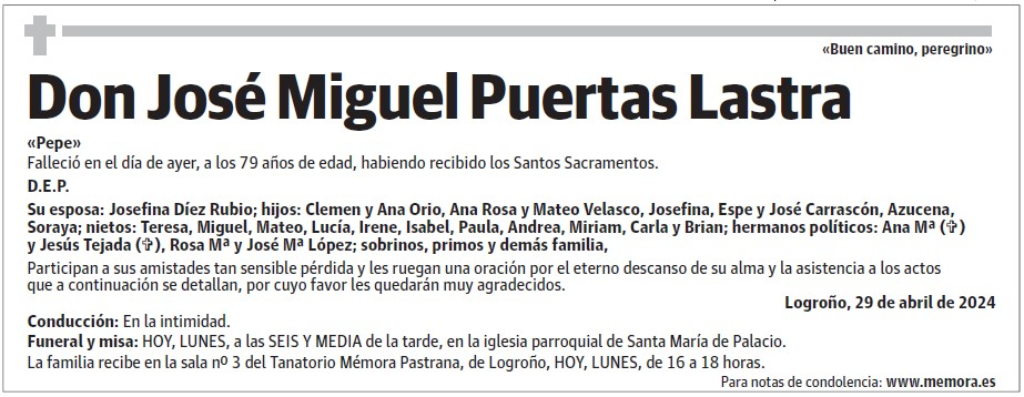 Don José Miguel Puertas Lastra