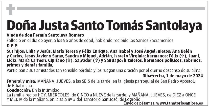 Doña Justa Santo Tomás Santolaya