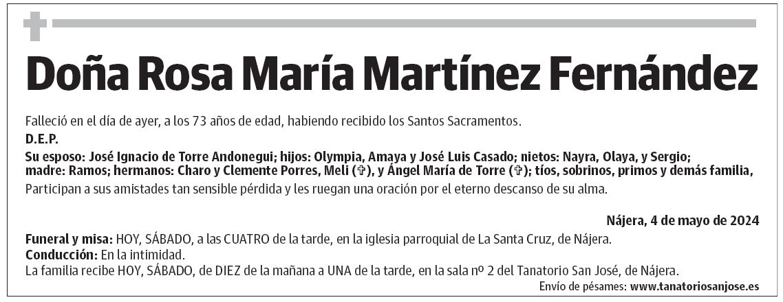 Doña Rosa María Martínez Fernández