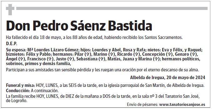 Don Pedro Sáenz Bastida