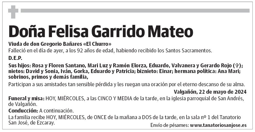 Doña Felisa Garrido Mateo