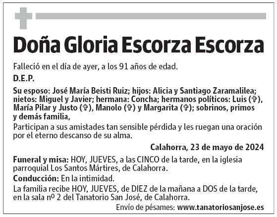 Doña Gloria Escorza Escorza