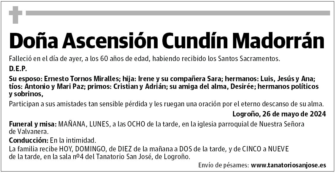 Doña Ascensión Cundín Madorrán