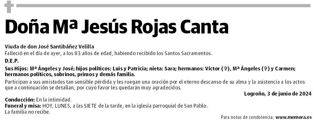 Doña Mª Jesús Rojas Canta