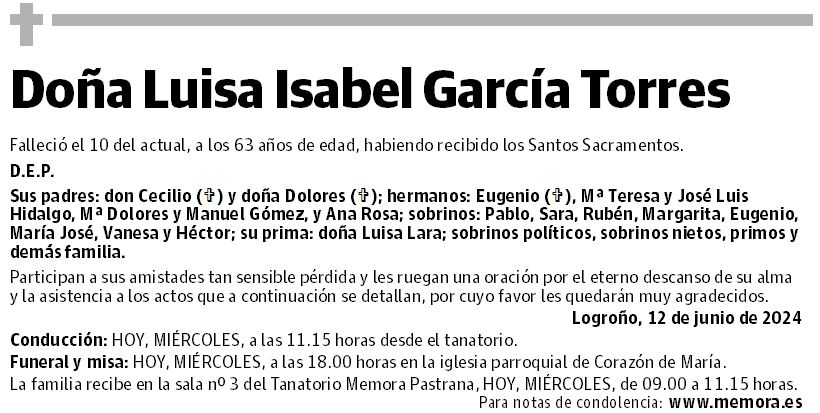 Doña Luisa Isabel García Torres