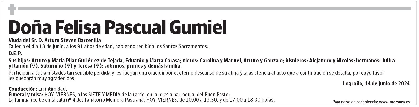 Doña Felisa Pascual Gumiel