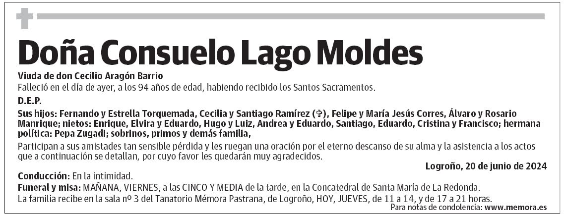 Doña Consuelo Lago Moldes