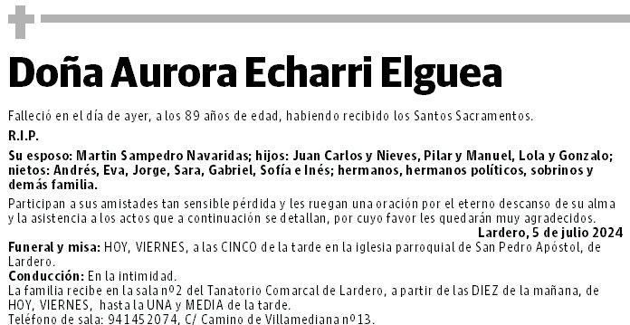 Doña Aurora Echarri Elguea