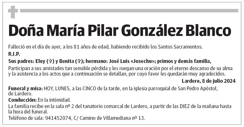 Doña María Pilar González Blanco