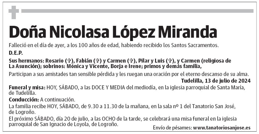 Doña Nicolasa López Miranda