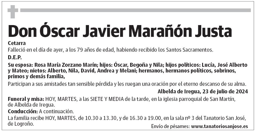 Don Óscar Javier Marañón Justa