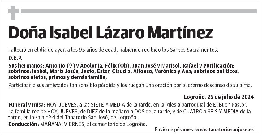 Doña Isabel Lázaro Martínez