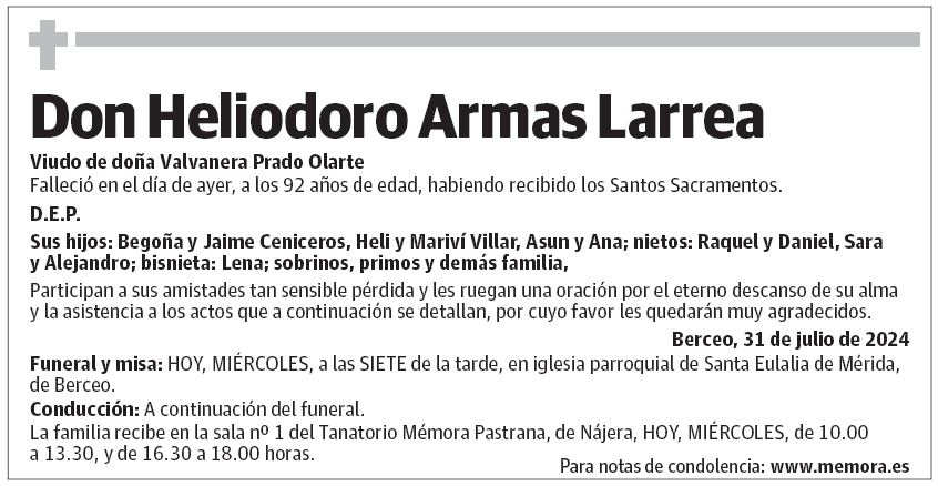 Don Heliodoro Armas Larrea