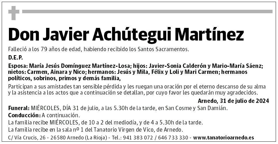 Don Javier Achútegui Martínez