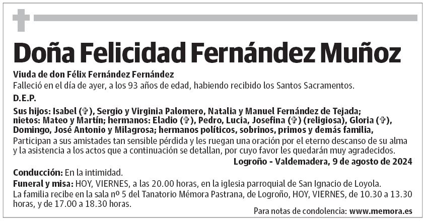 Doña Felicidad Fernández Muñoz