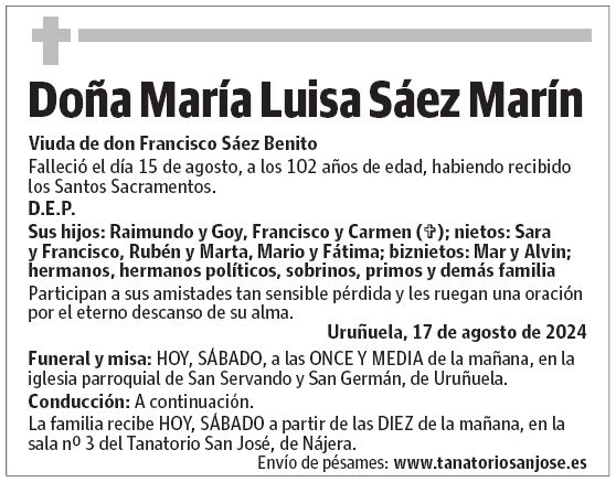 Doña María Luisa Sáez Marín