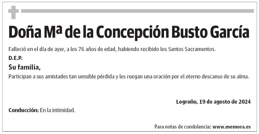 Doña Mª de la Concepción Busto García
