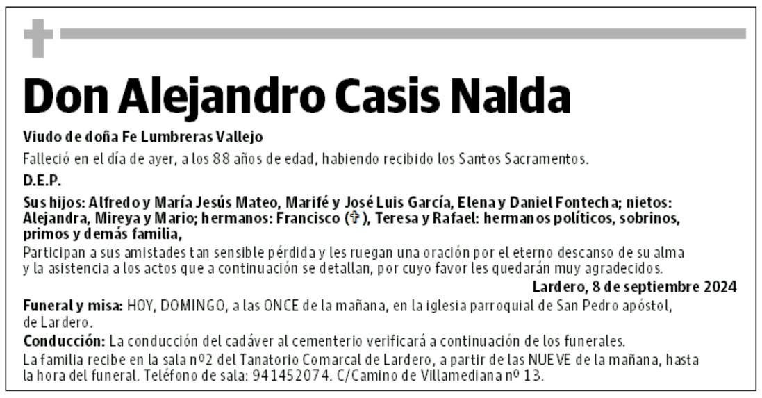 Don Alejandro Casis Nalda