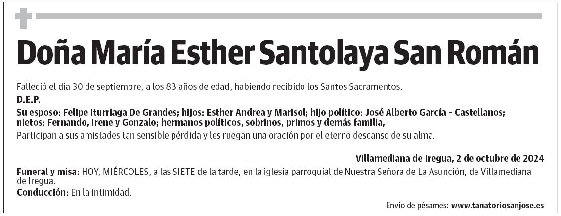 Doña María Esther Santolaya San Román