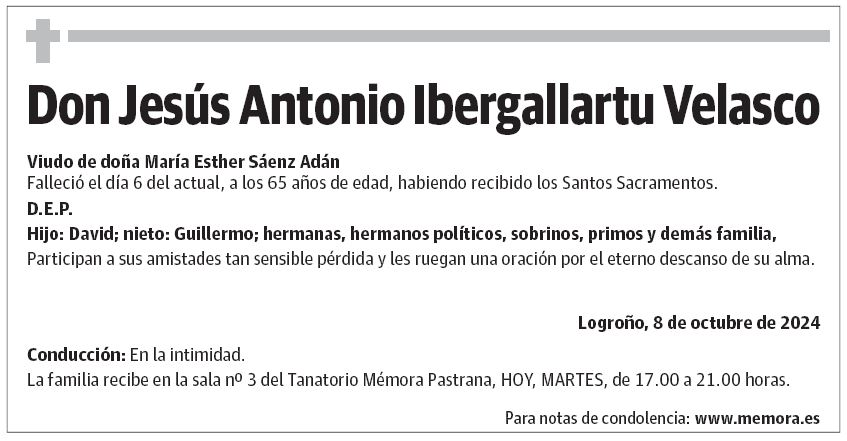 Don Jesús Antonio Ibergallartu Velasco